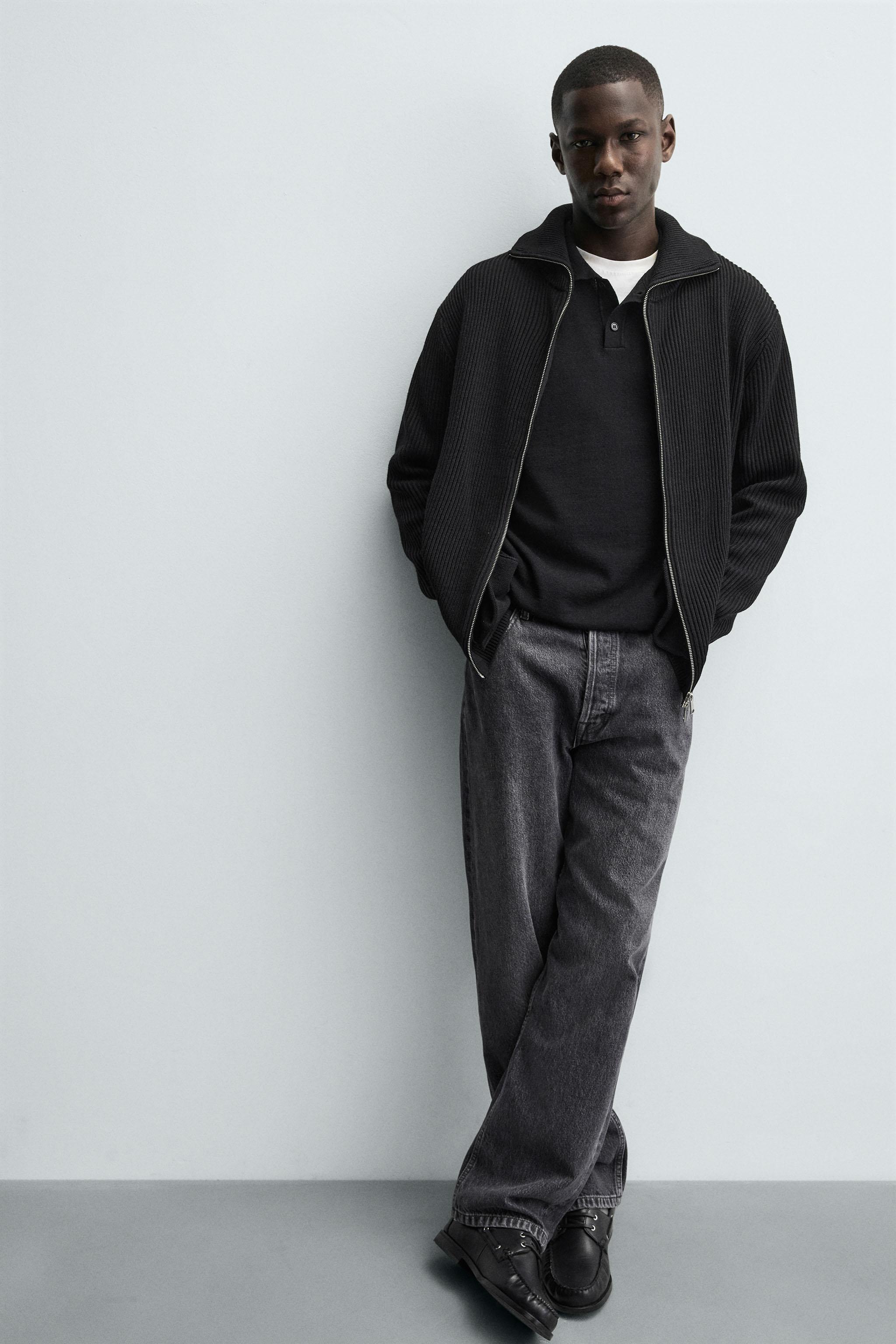 PURL KNIT CARDIGAN WITH ZIPPER